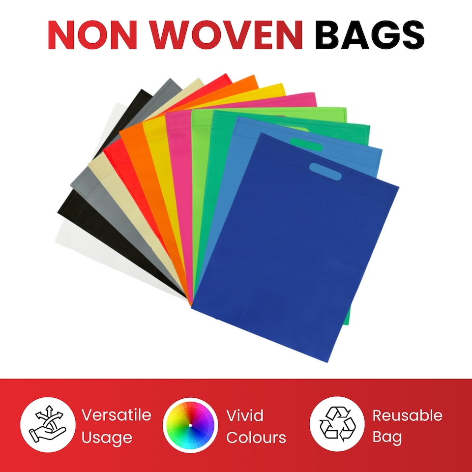 image 1 of Pack of 25 Light Green Coloured 30x25cm Non-Woven Patch Handle Bags | Green