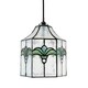 image 1 of Classic Lantern Tiffany Pendant Shade with Clear Water Glass and Emerald Green