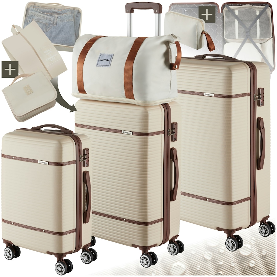 image 1 of Suitcase Set Madison - 13-piece, 3 suitcases, packing cubes, TSA lock Cream