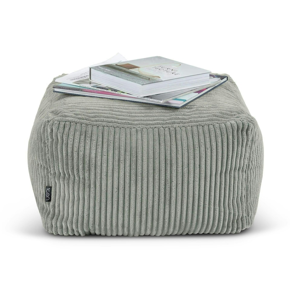 image 1 of icon Theo Beanbag Footstool Corduroy Grey | Grey | M