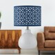 image 6 of First Choice Lighting Set of 2 Tuscan White Ceramic Lamps with Navy Blue Cut Out Shade White | Blue