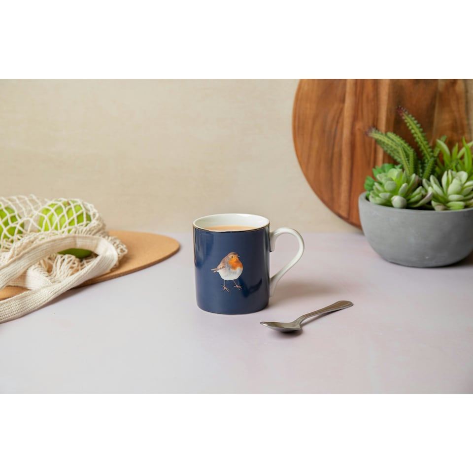image 1 of Mikasa Robin Straight-Sided Porcelain Mug, 280ml | Blue