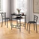 image 4 of COSTWAY 3-Piece Dining Table Set Kitchen Breakfast Nooks Table and Chairs