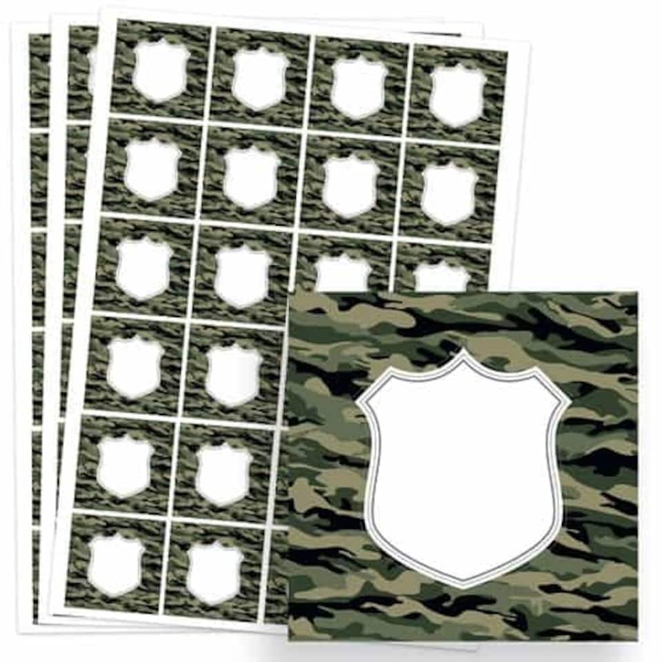 image 1 of Army Design 40mm Square Sticker sheet of 24