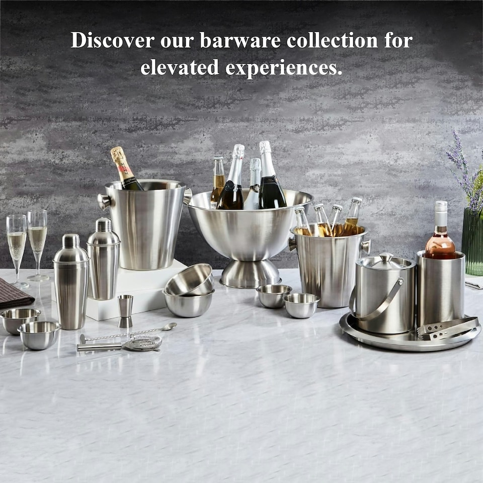 image 1 of Buckingham Stainless Steel Professional 3 pc Cocktail Shaker Set , Matt Finish