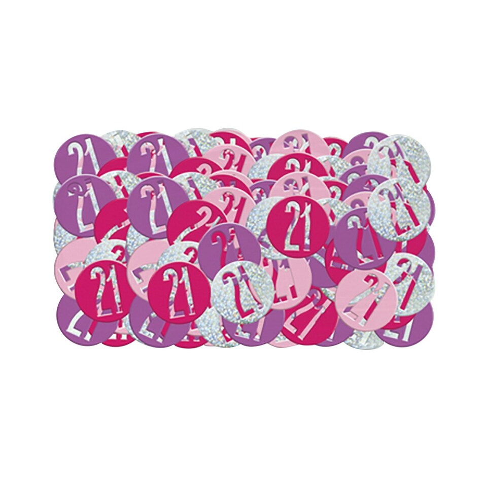 image 1 of Unique Party Glitz Foil Confetti - Pink - 13