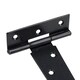 image 2 of 10" (250mm) Heavy Duty T Tee Hinges for Doors + Gates with Fixing Screws 2pc Black