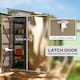 image 6 of Outsunny 5 x 9ft Galvanised Metal Garden Shed with Foundation Kit, Outdoor Leanto Shed, Tool Storage House with Lockable Doors, Gloves and 2 Air Vents for Patio, Garden, Brown | Brown | 143W x 270D x 202H cm