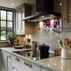 image 2 of Pink & Purple Roses Splash Back | White