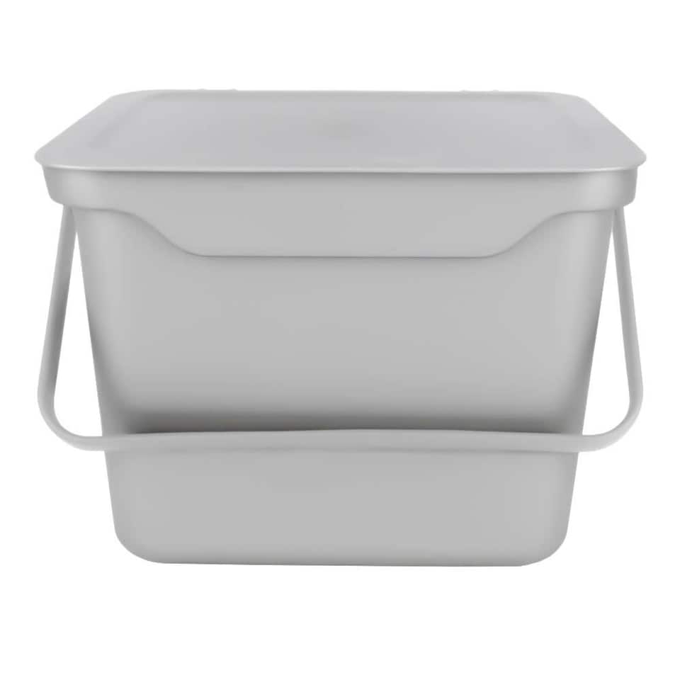 image 1 of 5L Light Grey Plastic Kitchen Compost Caddy/Food Bin for Food Waste Recycling