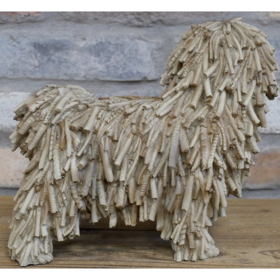 image 1 of Gifts Direct 2 U Beige Resin Dreadlock Dog Figurine Ornament Brown
