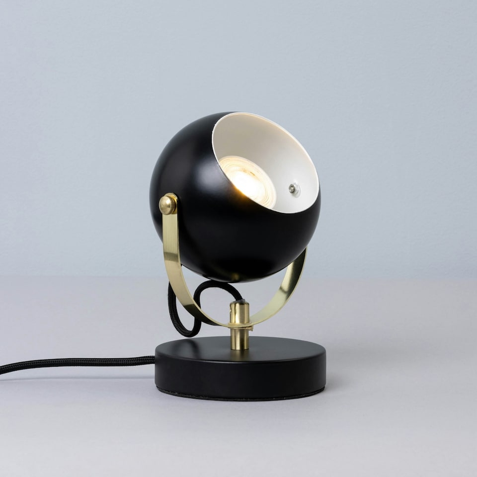 image 1 of BHS Rowan Eyeball Table Lamp, Matte Black