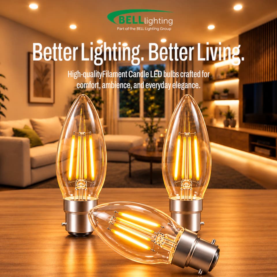 image 1 of BELL Lighting B22 LED Filament Candle Warm White 2700K 4.5W Energy Saving