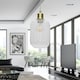 image 5 of First Choice Lighting Set of 2 Batley Clear Ribbed Glass with Satin Brass Pendant Fittings Bronze | Clear