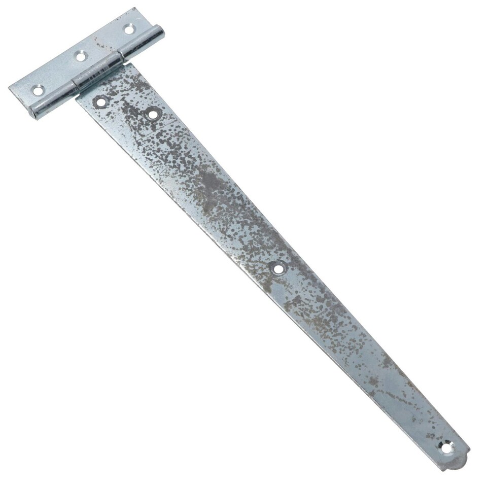 image 1 of 12in / 300mm Heavy Duty T Tee Hinges For Shed + Garden Gates Zinc Plated 4pc Silver