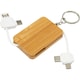image 1 of Reel 6 in 1 Bamboo Keyring Charging Cable - Natural - One Size