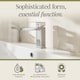 image 3 of Balterley Square Mono Basin Mixer Bathroom Sink Tap with Push Button Waste, Dual Lever Control | Silver | Chrome | 1