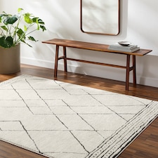 LIVABLISS Freud-Modern High Pile Rug 200 x 275 cm | Ivory Black