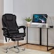 image 8 of Neo Office Chair Brown Faux Leather with Massage Function & Footrest | Black