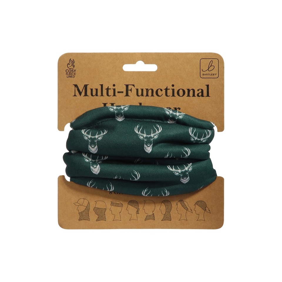 Bartleby Multifunctional Fleece Lined Snood Headwear Stag Head