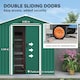 image 9 of Outsunny 6.5x3.5ft Metal Garden Shed for Garden and Outdoor Storage, Green