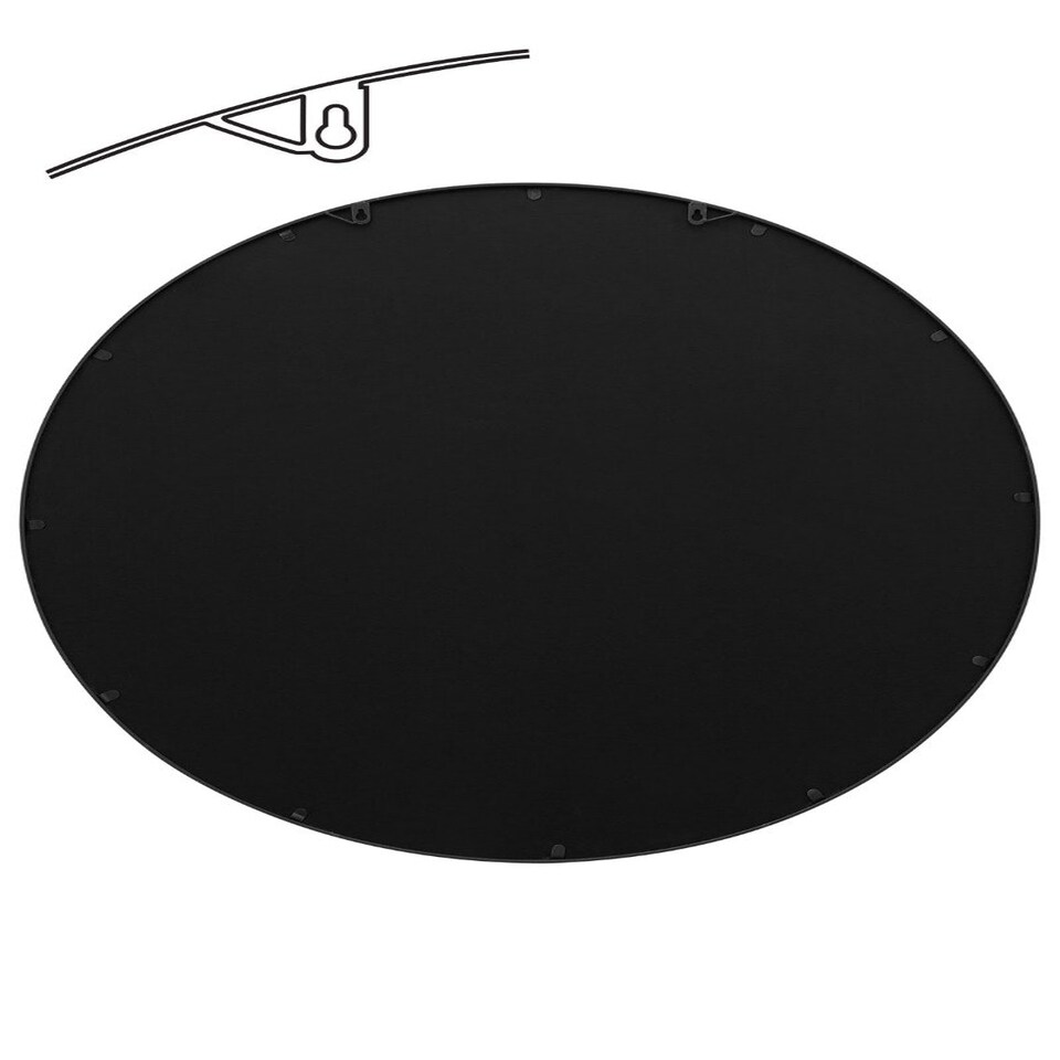 image 1 of The Circulus - Black Metal Frame Round Garden Wall Mirror 39" x 39" (100x100CM) Black