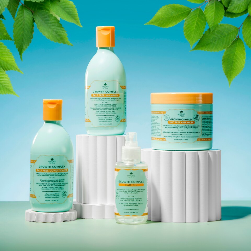 image 1 of Nature Spell Growth Complex Hair Growth Set - Shampoo, Conditioner, Hair Mask, Hair Oil