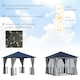 image 5 of Outsunny 3x3(m) Hardtop Gazebo with Polycarbonate Roof, Netting and Curtains