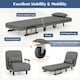 image 5 of COSTWAY 3-in-1 Convertible Sofa Bed Sleeper Chair Dark Grey Grey