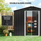 image 4 of Outsunny 8 x 6ft Garden Storage Shed with Double Sliding Door Outdoor Grey