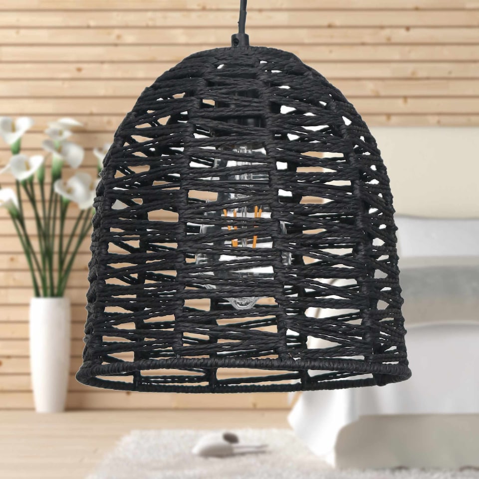 image 1 of Set of 2 Kleo - Dark String Pendant Lightshade | Black | Medium | 2