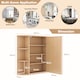image 2 of COSTWAY Bathroom Cabinet Wall-mounted Storage Cabinet-Natural