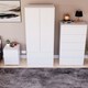 image 5 of Vida Designs Denver 3 Piece Bedroom Set (2 Drawer Large Bedside Chest, 5 Drawer Chest, 2 Door 2 Drawer Wardrobe), White | White | White | L | 3