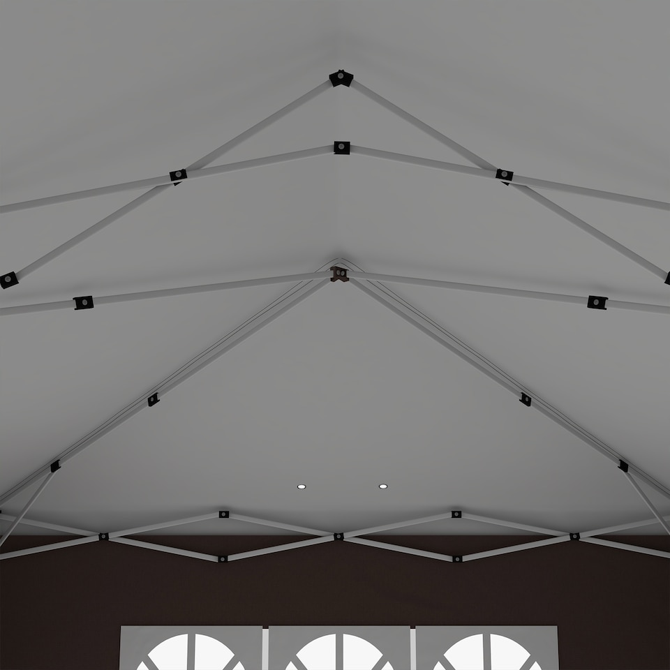 image 1 of Outsunny 3 x 6 m Garden Pop Up Gazebo, Wedding Party Tent Marquee, Water Resistant Awning Canopy with Sidewalls, Windows, Carry Bag, Brown