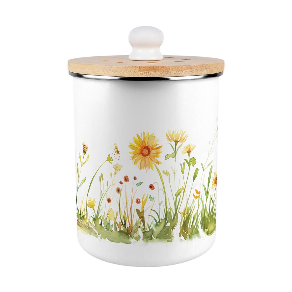 image 1 of Hedgehog & Mouse Compost Caddy - Metal 2L Decorative Kitchen Food Waste Bin