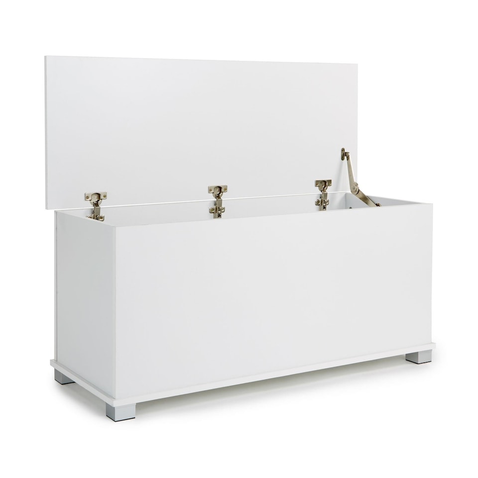 image 1 of Ottoman Storage Chest Toy Bedding or Blanket Box Large Wooden Home | White | White