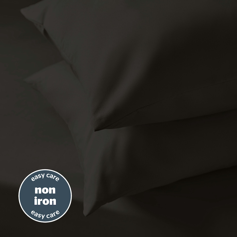 image 1 of Silentnight Supersoft Pillowcases - 2 Pack Black