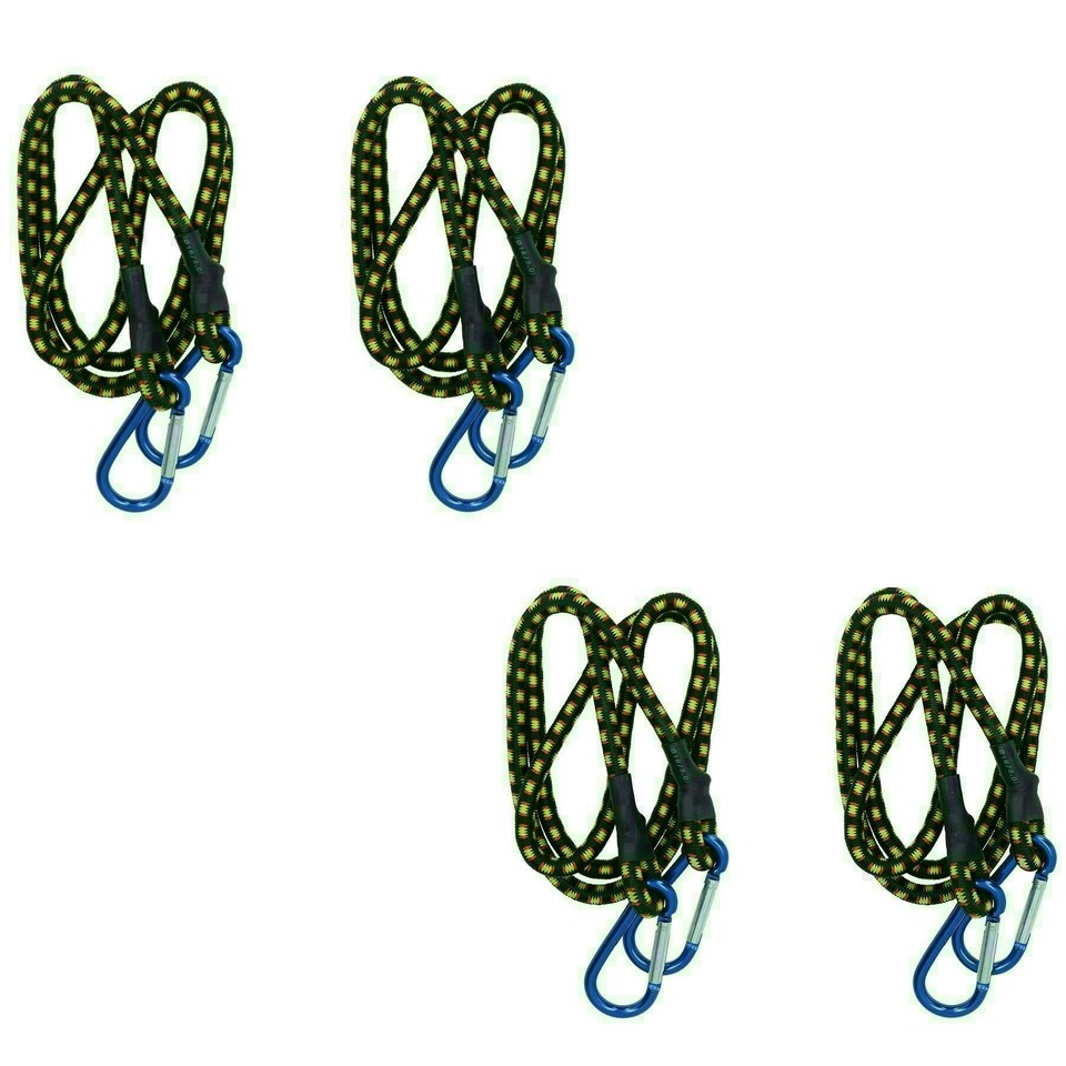 image 1 of 48" Bungee Strap with Aluminium Carabiners Hook Tie Down Fastener Holder 4pc