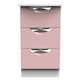 image 1 of Holborn 3 Drawer Bedside Cabinet in Kobe Pink & White (Ready Assembled) | Pink | Kobe Pink & White