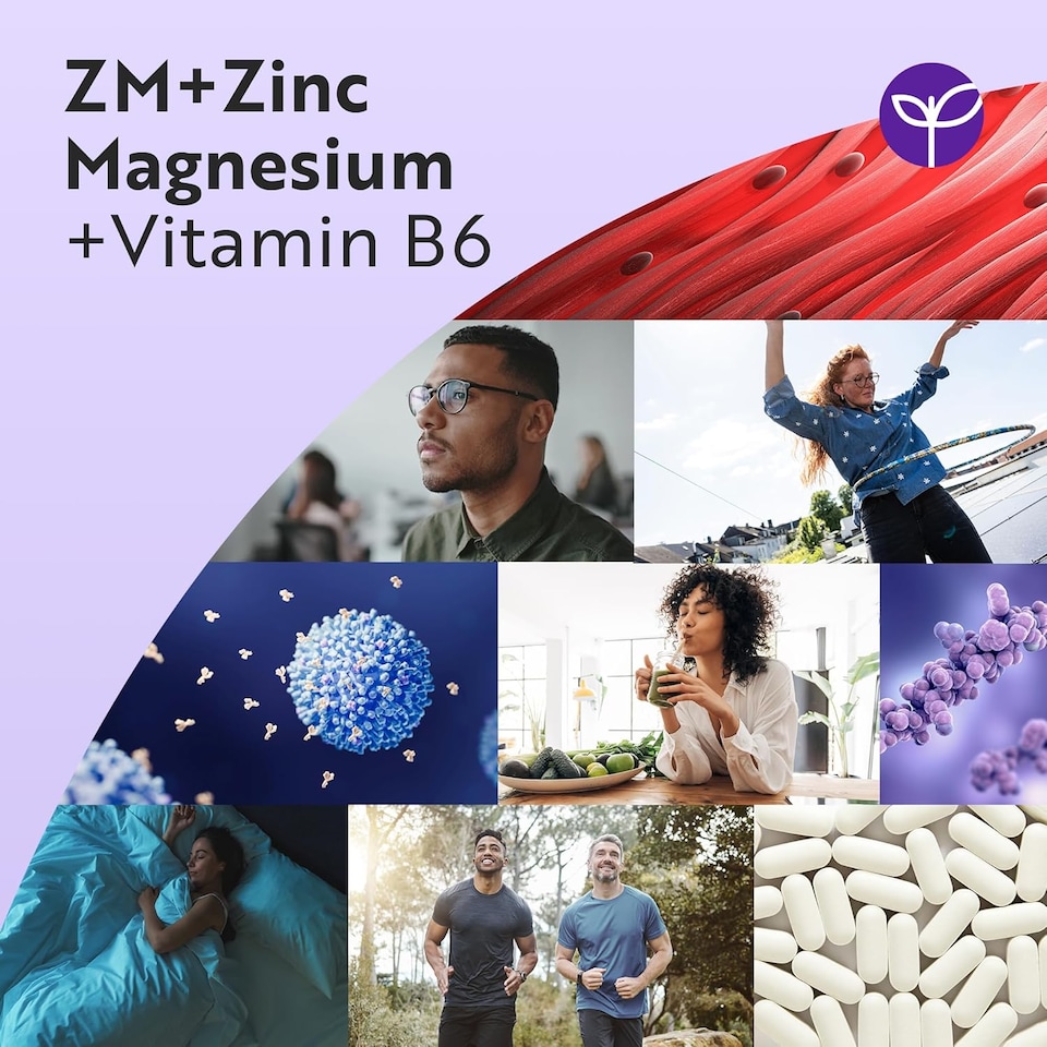 image 1 of Nutravita ZM+ Supplements - Vegan Supplement Zinc Magnesium Vitamin B6 - Sleep Aid, Muscle Recovery, Supports Testosterone Levels - 180 Tablets