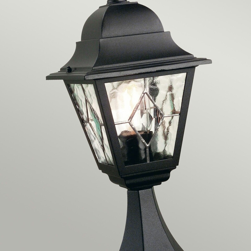 image 1 of Norfolk 1 Light Outdoor Pedestal Lantern Black IP43, E27