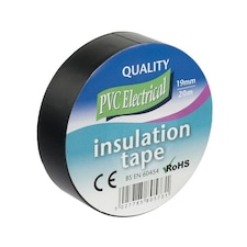 Electrical PVC Insulation Tape Black 19mm x 20m - One Colour - One Size