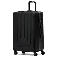 Flight Knight Premium Lightweight Suitcase - Built-in Side Lock - 8 Spinner Wheels - ABS Hard Shell Carry On Or Check in Luggage - 100 Airlines Approved Black | Black | Large