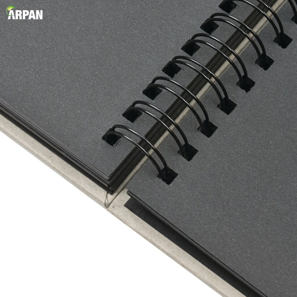 image 1 of ARPAN Spiral Bound Scrapbook Album – 50 Sheets / 100 Pages, 200 GSM Thick Paper – DIY Photo Album Memory Book with Ribbon Closure (26 x 25.5 cm) for Wedding, Baby, Travel, Artwork & Scrapbooking