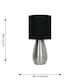 image 7 of First Choice Lighting Bullet Satin Nickel Touch Table Lamp with Black Fabric Shade Silver | Black
