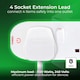 image 4 of Masterplug 13A 4 Socket Individually Switched Extension Lead 2m, White