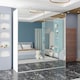 image 2 of Modern 200cm Sliding Mirrored Wardrobe with Drawers & Ample Storage | White, Black, Grey White | White200cm