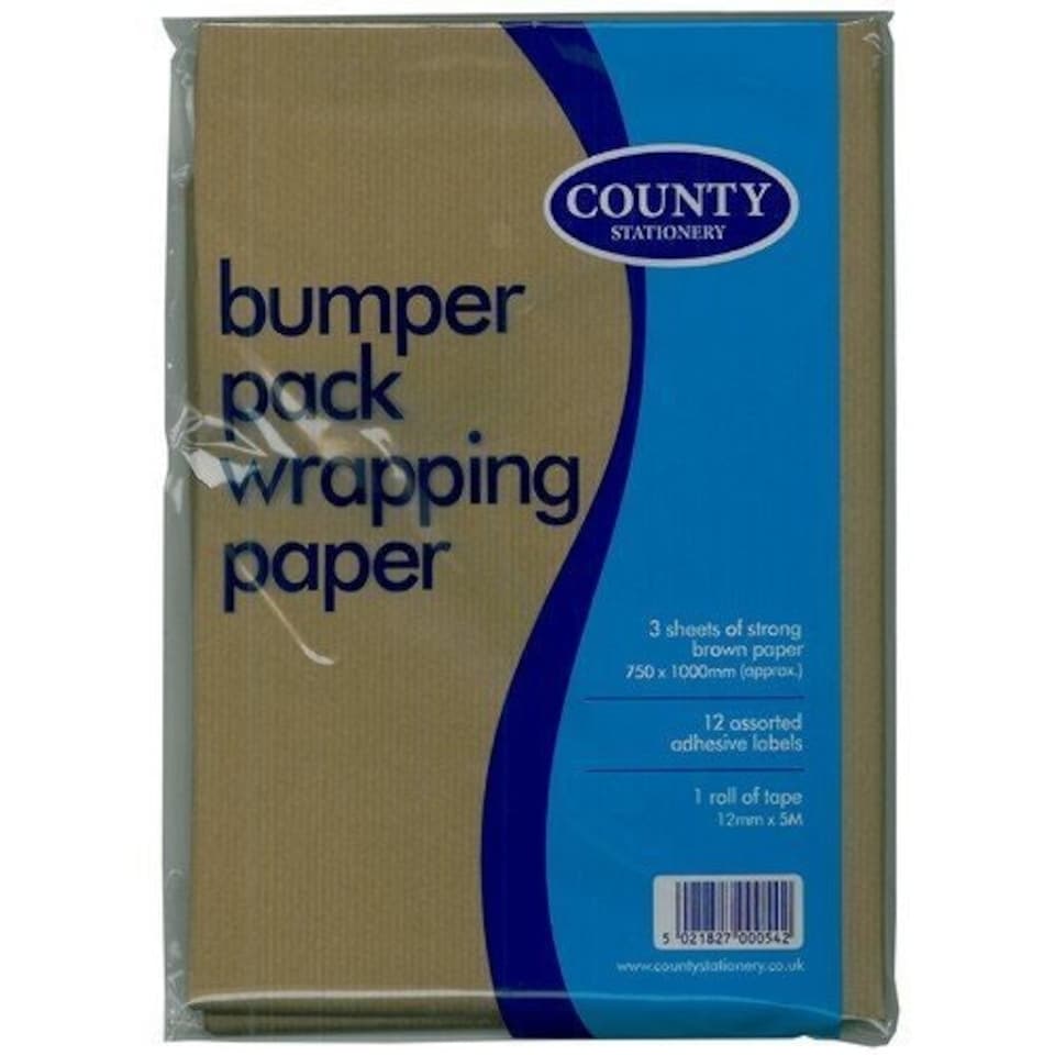 image 1 of Brown Wrap 3 Sheets, Labels & Tape