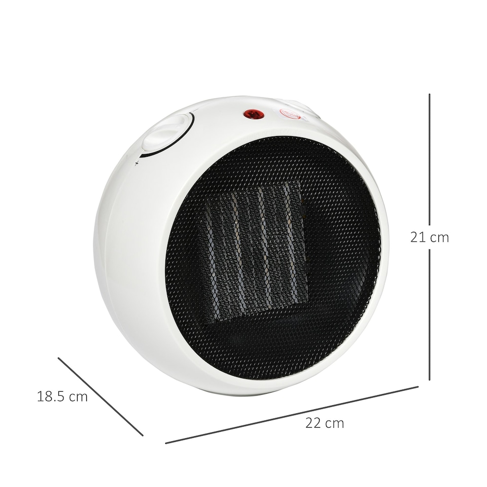 image 1 of HOMCOM Table Top Space Heater, Ceramic Electric Heater with 3 Heating Mode White