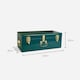 image 5 of BTFY Teal Stainless Steel Storage Trunk with Gold Hardware